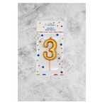 3 Rakamı Gold Renk Duğum Günü Pasta Mumu