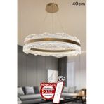 3 Renk Işıklı Kumandalı Modern Sarkıt Led Avize Ledli Avize Salon ,oda ,mutfak ,hol 40 Cm Çiçek Rose Gold