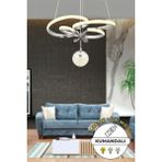 3 Renkli Kumandalı Modern Krom Sarkıt LED Avize, Salon Dekorasyonu - Altın - Gümüş - Bakır - Seçenek 1