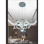 3 Renkli Salon Sarkıt Led Avize Toplu Kelebekli Gümüş Nikelaj Kaplama Ledli Salon Avize