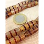 3 Şeritli Tibet Akik Taşı Silindir Kesim 9x30mm/adet (45780-1)
