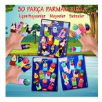 3 Set - 30 Parça Tox Meyveler, Sebzeler Ve Uçan Hayvanlar Parmak Kukla T104 T105 T222