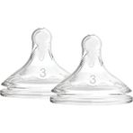 3. Seviye Geniş Ağız Biberon Emziği +6 Ay, Şeffaf, Ikili Paket - Ahşap