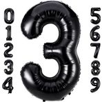 3 SİYAH RAKAM FOLYO BALON 34" Inc 82 cm