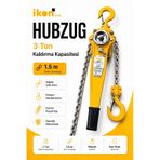 3 Ton 1.5 M Hubzug Zincirli Çektirme Manuel Kaldırma Caraskal Mandallı Kanca