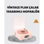 3-Ü-1 Gece Işığı Bluetooth Hoparlör Ve Dijital Saat Vintage Plak Çalar Tasarımlı P98664s203