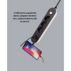 3 USB Çıkışlı Hızlı Şarjlı Anahtarlı Üçlü Priz - Belirtilmemiş - 30W Beyaz