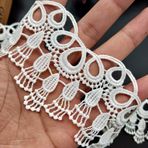 3 Yard Süt Fiber Dantel Kenar Püskül Saçak Süs Kurdele 6,7 cm Genişlik Vintage Beyaz Kırpma Kenar Kumaş Nakışlı Aplike Dikiş El İşi Düğün Gelin Elbisesi Parti Dekor Parti Giysileri Kendin Yap Nakış