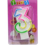 3 Yaş Renkli Pasta Mumu