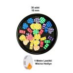 30 Adet 10 Mm Polimer Kil Fimo Boncuk Takı Bileklik + 1 Metre Lastikli Misina Hediye - Desenli Kalp