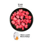 30 Adet 10 Mm Polimer Kil Fimo Boncuk Takı Bileklik + 1 Metre Lastikli Misina Hediye - Kalp Love