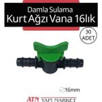 30 Adet 16MM Damla Sulama Vana - Bahçe Tarla Sulama Kurt Ağzı