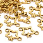 30 adet metal kolye ucu zincir bağlantı yıldız ara parça altın ara boncuklar 18 x 12 mm pirinç metal boncuklar takı boncukları el işi boncukları