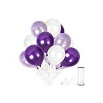 30 Adet Parti Balonu -Lila - Mor - Beyaz Metalik Balon