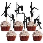 30 adet Pole Dance Kız Cupcake Toppers Parıltılı Pole Dancing Pasta Dekorasyonu Pole Dancers Pasta Dekorasyonu Bekarlığa Veda Düğün Gelin Partisi Doğum Günü Parti Cupcake Süslemeleri
