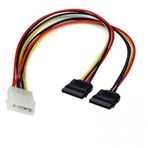 30 cm 4 Erkek Pin Molex Sata Kablo 15 Pin Dişi Çift Sata Kablo