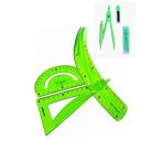 30 Cm Esnek Cetvel Takımı 4 Lü Set (Cetvel,Pergel,Açıölçer Ve Metal 0,7 Uçlu Pergelli Set)