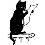 30 cm Gazete Okuyan Kedi Folyo Sticker