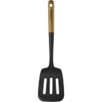 30 cm Silikon Spatula, Siyah, Dayanıklı ve Esnek Mutfak Gereci - Seçenek 1 - Ahşap