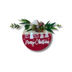 30 cm Yılbaşı Kapı Süsü | Christmas Kapı Dekoru | Çam Ağacı ve Kar Tanesi Temalı (Ağaç)