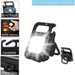 30 Ledli Mini El Feneri 4 Modlu Flash Cok Amacli Anahtarlik Su Gecirmez Sarjli Miknatisli Led Isik Fonksiyonel Kamp Cep Isigi 1000 Lumen