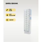 30 Ledli Şarjlı Işıldak Beyaz Işık