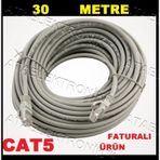 30 Metre 30M 30 Mt Cat5 Hazir Fabrikasyon Internet Kablo Cat 5