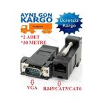 30 Metre Rj45 Vga Ekleme Ek Uzatıcı Cat5E 6 5059P Monitör Kablos
