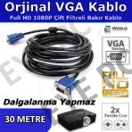 30 Metre Vga Kurumlar Okullar Ofisler Mağzalar İçin Kaliteli Kalın Vga Kablo