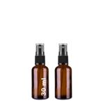 30 ml Kapaklı Siyah Sprey Amber 30 Cc Fısfıs Kolonya Dezenfektan Kahverengi Cam Şişe 2 Adet (Amber Şişe | Siyah Sprey, 30 ml)