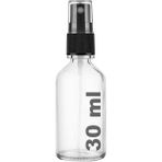 30 ml Kapaklı Siyah Sprey Şeffaf 30 cc Fısfıs Kolonya Dezenfektan Şeffaf Cam Şişe 2 Adet (Şeffaf Şiş
