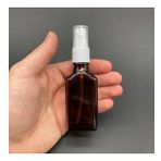 30 Ml Yassı Amber Cam Şişe Beyaz Spreyli , 30Cc Yassı Amber Spreyli Boş Şişe x 6 Adet