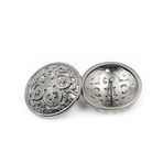 30 Parça Elbise Düğmesi - Retro Oyuk Dikiş Düğmesi Şaft Yuvarlak Şekilli Metal Düğme Seti Erkekler Kadın Blazer Ceket, Mont, Üniforma, Gömlek, Takım Elbise ve Ceket (Gümüş, 23 mm)