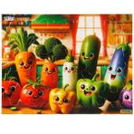 30 Parça Puzzle: Neşeli Sebzeler