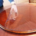 30" Şeffaf Yuvarlak Masa Örtüsü - Su Geçirmez PVC Masa Koruyucu 1 mm Kalın Vinil Masa Örtüsü Yemek ve Sehpalar için Kokusuz ve Temizlemesi Kolay Ev Kullanımı için Mükemmel