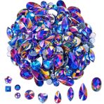 300 Adet Kristal AB Renkli Mücevherler El Sanatları için Taşlar, El Sanatları için Flatback Rhinestones, Cadılar Bayramı Korsan Parti Süslemeleri için Akrilik Değerli Taşlar (Safir AB)