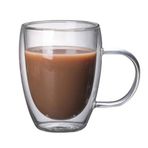 300 Ml Çift Cidarlı Cam Çay Kahve Meşrubat Kupa Çift Camlı Isı Yalıtımlı Kulplu Cam Bardak