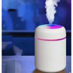 300 ml Işıklı Ledli Hava Nemlendirici Buhar Makinesi ve Aroma Verici Buhardanlık - Beyaz