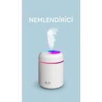 300 ml Ulrasonik Ledli Hava Nemlendirici Buhar Makinesi ve Aroma Difüzörü TKNPX-4342 - Renkli