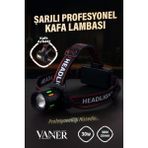 3000 Lümen 30W Şarjlı Profesyonel Zoomlu Kamp Avcı Balıkçı Kafa Lambası Feneri - 0 - Siyah - 30 W