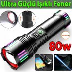 3000 Lümen Şarjlı Powerbank Özellikli USB Su Geçirmez LED El Feneri Güçlü Işık Kamp Güvenlik Ev Fener - 1