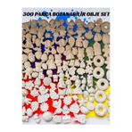 300’LÜ Boyanabilir Obje Seti – Hobi & Sanat Etkinlik Seti + 6 Renk Akrilik Boya + Fırça