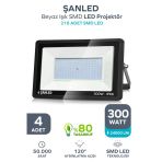 300w 24.000 Lümen 6500k Beyaz Işık Smd Led Projektör-4 Adet