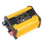 300W Güç Çevirici, Koruma Özellikleri AC Çıkışı LED Ekran Güvenli Şarj DC 12V - AC 220V Taşınabilir Araç Güç Çevirici Tatil Için 2 USB Bağlantı Noktası (Sarı)