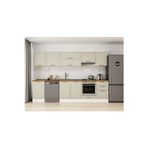 300X210 Cm Klasik Mebran Mutfak Dolabı Beyaz Beyaz M-E80S50S50-1 Mebran | Kumtaşı - Mdf