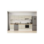 300X210 Cm Klasik Mebran Mutfak Dolabı Beyaz Beyaz M-E80S60S40-1 Mebran | Kumtaşı - Mdf