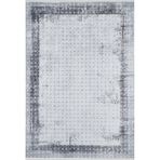 300x400 cm Ketta Gri Çerçeveli Yün El Dokuma Modern Geometrik Etnik Eskitme Desenli Boho Oturma Odası Salon Yolluk Koridor Mutfak Halısı