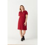 3010 Bordo Günlük Tarz Lacoste Kumaş Büyük Beden Elbise 001