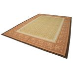 301x420 cm Aubusson Çiçekli Kahverengi Çiçekli Yün El Dokuma Modern Geometrik Etnik Eskitme Desenli Boho Oturma Odası Salon Yolluk Koridor Mutfak Halısı