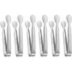 304 Çelik 6 Adet Mini Silver 11 Cm. Buz ve Şeker Maşası CIN624BY-6 - Gümüş